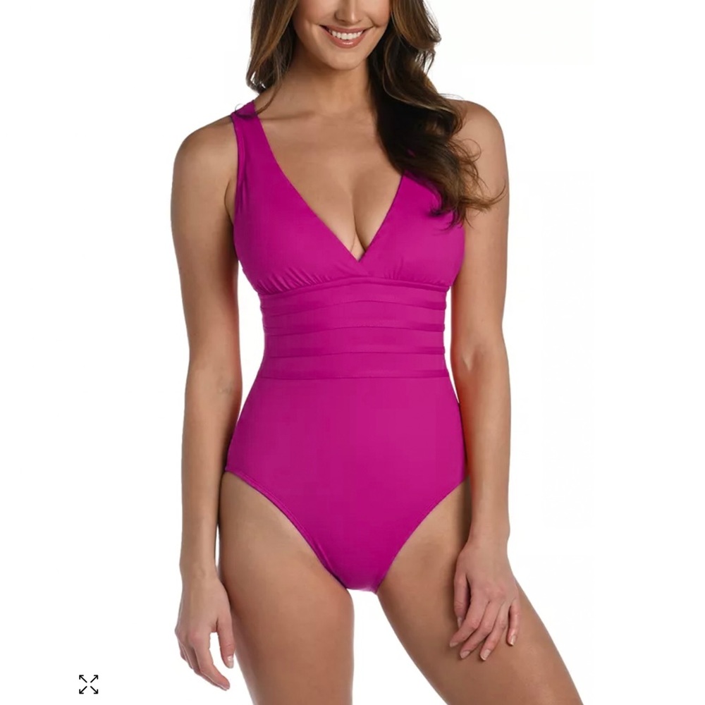 La Blanca | Island Goddess Strappy One-Piece Swimsuit | Magenta | Size 6